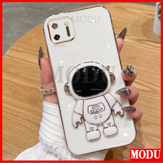 Modu เคสโทรศัพท์ ซิลิโคนนิ่ม ลายนักบินอวกาศ 6D พร้อมขาตั้ง สําหรับ OPPO Realme C11 C12 C15 C25 C20 C21Y C21