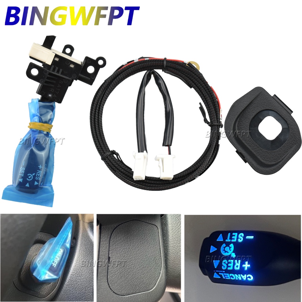 Blue Backlight Cruise สวิทช์ควบคุม 45186-0K120-C0 สําหรับ Toyota Hilux Revo Fortuner SR5 M70 M80 84632-34011 ฝาครอบพวงมาลัย