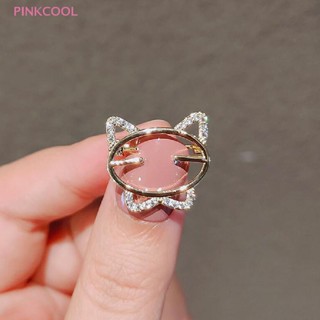 Pinkcool หรูหรา พลอยเทียม โอปอล หิน ดวงจันทร์ แมว เข็มกลัด Pin สําหรับผู้หญิง น่ารัก ลูกแมว สัตว์ คริสตัล คอร์เซจ เข็มกลัด เสื้อผ้า อุปกรณ์เสริม ของขวัญ อุปกรณ์ปาร์ตี้ ขายดี