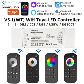 Tuya ตัวควบคุม Wifi LED RGBCCT RGBW RGB CCT 12V 24V 36V 48V หรี่แสงสีเดียว ทํางานร่วมกับ Smart Life Alexa Google Home