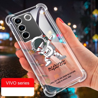 เคสซิลิโคนใส ลายนักบินอวกาศ NASA กันกระแทก สําหรับ Vivo V27 Pro V27e