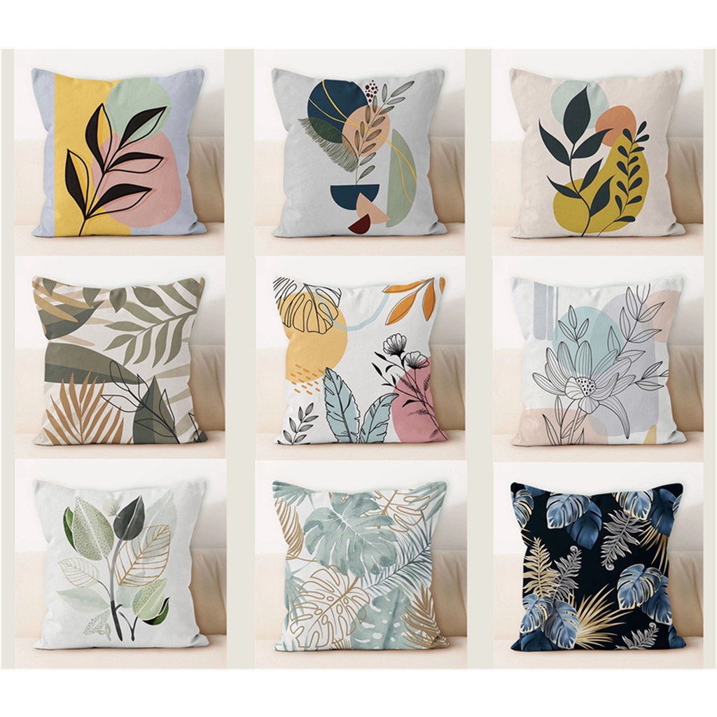 <COD> ปลอกหมอน ผ้าฝ้าย ลายใบไม้ Morandi สีน้ําตาล ขนาด 70 × 70. 60 × 60.50 × 50.45 × 45.40 × 40.ปลอกหมอนข้างโซฟา ทรงสี่เหลี่ยม สําหรับตกแต่งบ้าน
