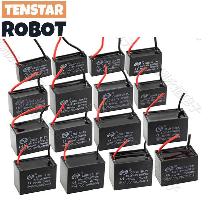 ตัวเก็บประจุมอเตอร์พัดลม CBB61 1uf 1.2uf 1.5uf 1.8UF 2uf 2.5uf 3uf 3.5uf 4uf 4.5uf 5uf 6uf 8uf 10uf 