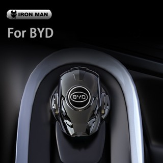 Byd Atto 3 ปุ่มสวิตช์สตาร์ทรถยนต์ ปุ่มเดียว หมุนได้ ป้องกันรอย ลายไอรอนแมน สําหรับแต่ง Yuan Plus