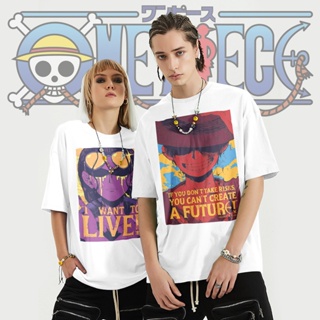  ใหม่เอี่ยมARTees® One Piece เสื้อยืดโอเวอร์ไซส์เสื้อยืดสีขาว เสื้อยืดการ์ตูนอนิเมะ Unisex tee U?A