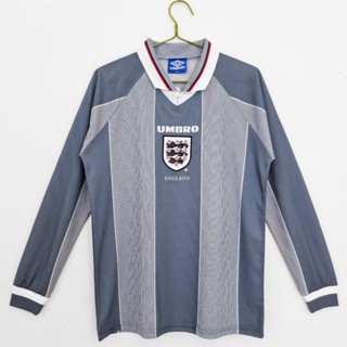 เสื้อกีฬาแขนสั้น ลายทีมชาติฟุตบอล England 1996 Season Away สไตล์วินเทจ ไซซ์ S-XXL