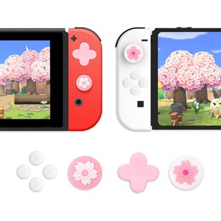 ฝาครอบปุ่มกดสวิตช์ Dpad และ Dpad สําหรับ Switch Joy Con OLED ลายดอกไม้น่ารัก