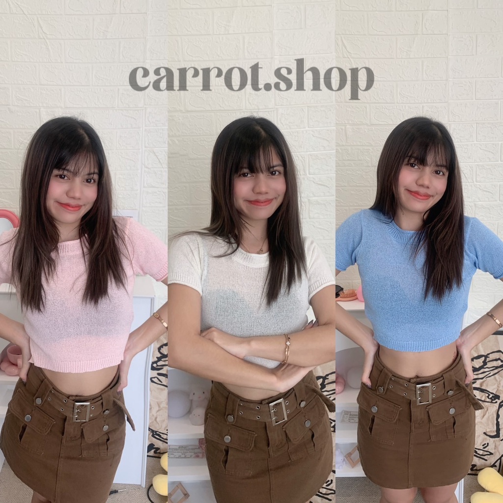 carrot.shop เสื้อผ้าบางซีทรูใส่ง่ายเซ็กซี่สุด เสื้อแฟชั่นผญ เสื้อครอป