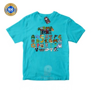 (ฟรีชื่อ) เสื้อยืด ผ้าฝ้าย พิมพ์ลาย ALPHABET LORE ANIMAL MOTIF UNISEX สําหรับเด็ก