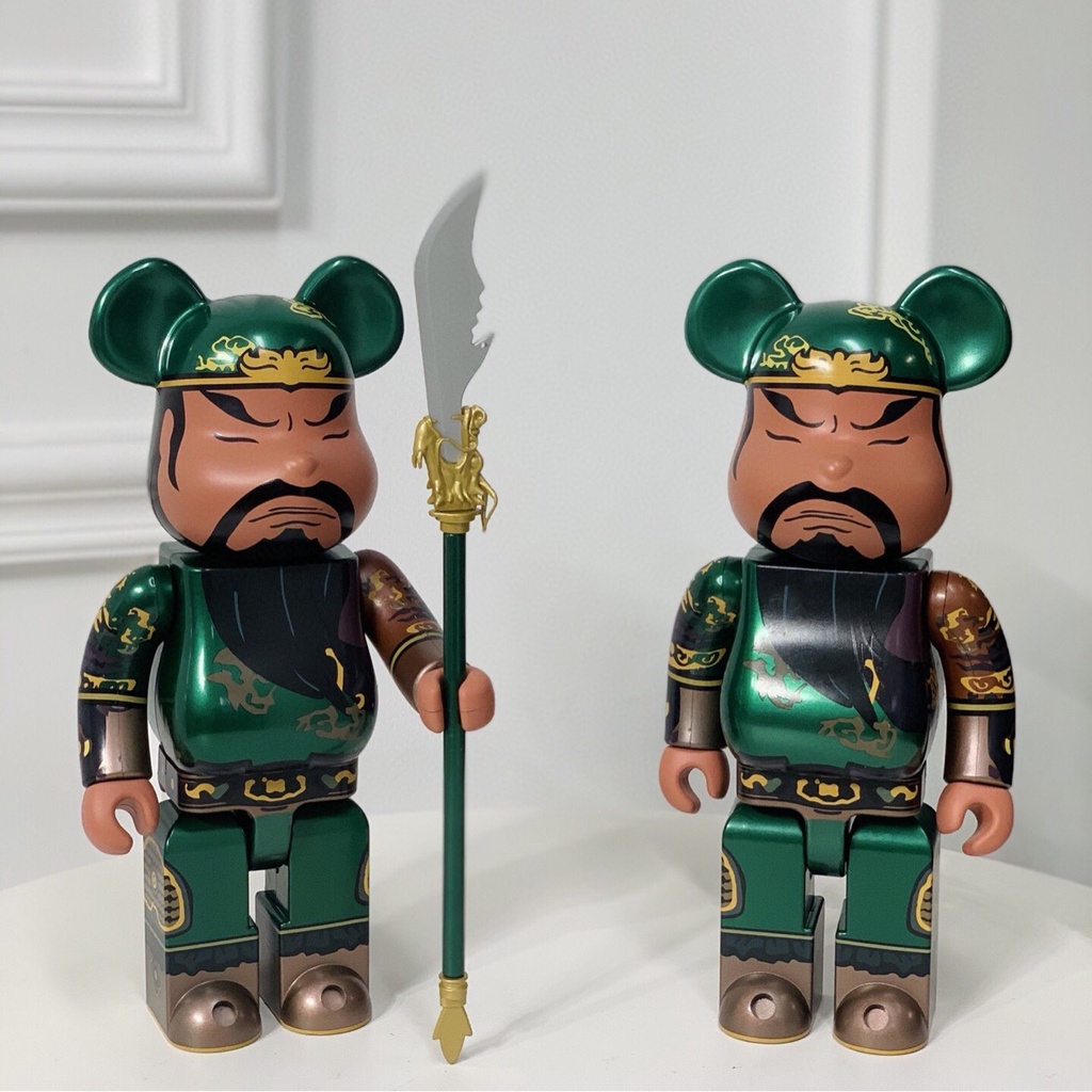 Bearbrick 400% - ฟิกเกอร์ Guan Yu Green Dragon Crescent Blade ABS Be@rbrick ขนาด 28 ซม. สําหรับเก็บสะสม ของขวัญ SG2
