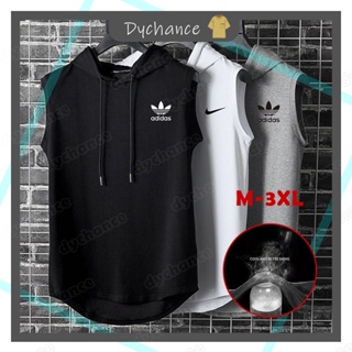 เสื้อยืดแขนกุด มีฮู้ด ผ้าเรยอน ขนาดใหญ่ สีพื้น แฟชั่นฤดูร้อน…