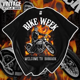 เสื้อยืดผ้าฝ้ายเสื้อ Bike Week Welcome Bangkok