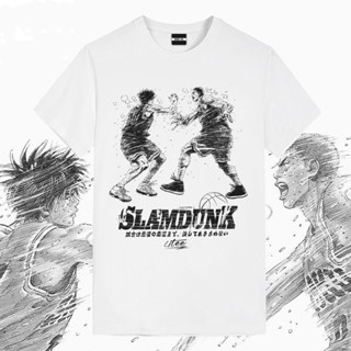 👕✨เสื้อยืดคอกลมเสื้อยืดแขนสั้น ผ้าฝ้ายแท้ พิมพ์ลายอนิเมะ Slam Dunk Co-Branded Rukawa Maple Sakuragi Hanado แฟชั่นฤดูร้อ