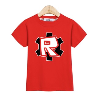 2022 เสื้อผ้าเด็กฤดูร้อนเด็กผู้ชายแขนสั้นเสื้อยืด ROBLOX ฝ้ายด้านบน_04