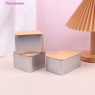 Thevantin กล่องเหล็กเปล่า ทรงกลม พร้อมฝาปิด ลายไม้ DIY 1 ชิ้น