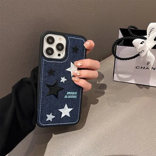 เคสโทรศัพท์มือถือ แบบแข็ง ปักลายดาว สําหรับ iPhone 13 13Pro 11 11Promax 13Promax 12 12Pro 12Promax 14 14Pro 14Promax 14plus