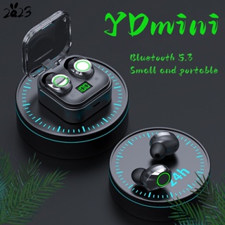 Ydmini TWS หูฟังบลูทูธไร้สาย 5.3 สเตอริโอ HiFi จอแสดงผล LED กันน้ํา พร้อมเคสชาร์จ สําหรับเล่นเกม