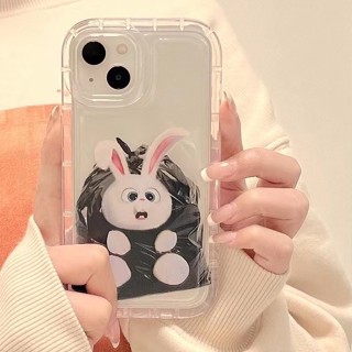 เคสโทรศัพท์มือถือ ซิลิโคนนุ่ม TPU ใส กันกระแทก ลายกระต่ายน่ารัก สําหรับ IPhone 14 13 11 12 Pro XS Max X XR 7 8 Plus