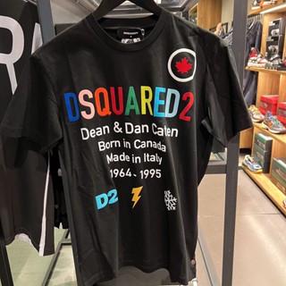 Dsquared2 เสื้อยืดแขนสั้น พิมพ์ลาย D2 Power แฟชั่นฤดูร้อน สําหรับผู้ชาย และผู้หญิง