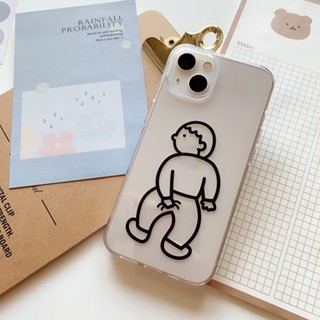 เคสโทรศัพท์มือถือ TPU นิ่ม ป้องกันกล้อง ลาย Walking Boy อุปกรณ์เสริม สําหรับ iPhone 14 Pro Max 11 13 12 7 8 Plus XR