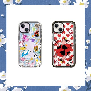 Casetify เคสโทรศัพท์ซิลิโคน TPU แบบนิ่ม ลาย Alice in Wonderland Red Hearts สําหรับ iPhone 7 8 X XR XS 11 12 13 14 Plus Pro Max