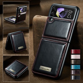 Caseme เคสโทรศัพท์หนัง PU ฝาพับ พร้อมช่องใส่บัตร สไตล์เรโทร สําหรับ Samsung Galaxy Z Flip 3 Z Flip4 5G