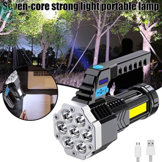 ไฟฉาย 7LED COB แบบพกพา ชาร์จ USB 4 เกียร์ IP64 กันน้ํา SHOPQJC0330