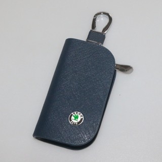 For Skoda เคสหนัง ใส่กุญแจ กระเป๋าสตางค์ กุญแจ มีซิป สําหรับผู้ชายและผู้หญิง