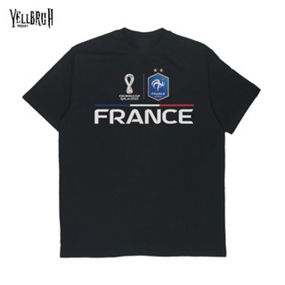 ย้อนยุคเสื้อยืด พิมพ์ลาย World Cup France สีดํา สําหรับผู้ชาย และผู้หญิง | สินค้า YellbruhS-5XL