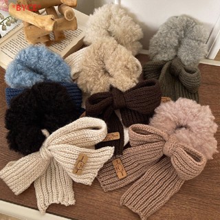 Byce&gt; ใหม่ Scrunchie ผู้หญิง อบอุ่น ผม Scrunchies ฤดูหนาว ถักผม ผูกโบว์ ยางรัดผม ใหม่