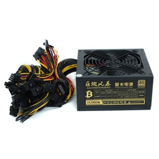 R* MAX พาวเวอร์ซัพพลายขุดเหมือง 2000W รองรับ 16 8P GPU ETH Miner 180-260V