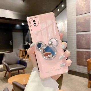 เคส vivo Y02S Y16 V23E V20 Pro V21E V20 Se เคสโทรศัพท์มือถือ ลายมิกกี้เมาส์ พร้อมกระจกแต่งหน้า สําหรับ