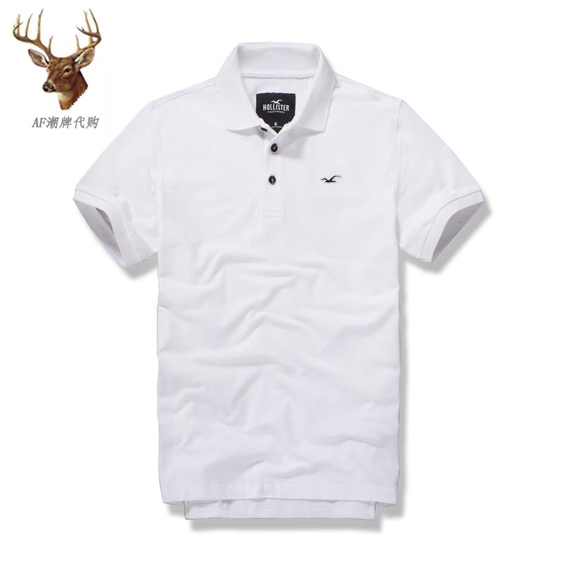 สต็อกพร้อม American Street Style Hollister เสื้อโปโลคลาสสิกผ้าฝ้ายนุ่มสําหรับผู้ชายพร้อม Seagull & H