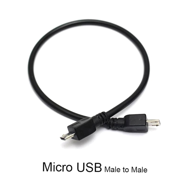 【SPT * 】 25 ซม.Micro USB Male To Micro Male 5Pin Converter OTG Adapter Data Cable สีดํา