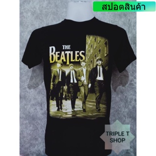 ผ้าฝ้าย 100%เสื้อยืดคอกลม สกรีนลาย THE BEATLES (รหัส 51)S-3XL