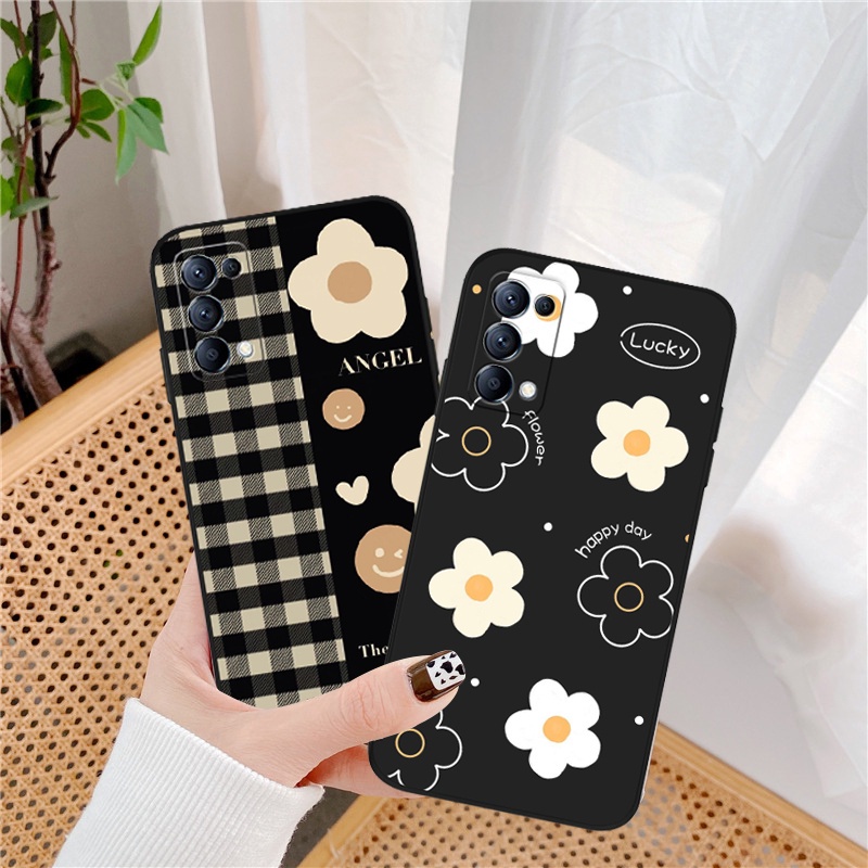 เคสโทรศัพท์มือถือแบบนิ่ม ผิวด้าน ลายดอกไม้ สําหรับ OPPO F19 F17 F15 F11 F9 RENO 2 3 4 5 6 7 Pro 4F 5