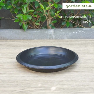 จานรอง จานรองกระถางต้นไม้ สีดำ 4-12นิ้ว