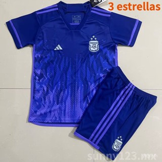 ชุดยูนิฟอร์มฟุตบอล Argentina Away Messi F5Q5 สําหรับเด็ก 2022