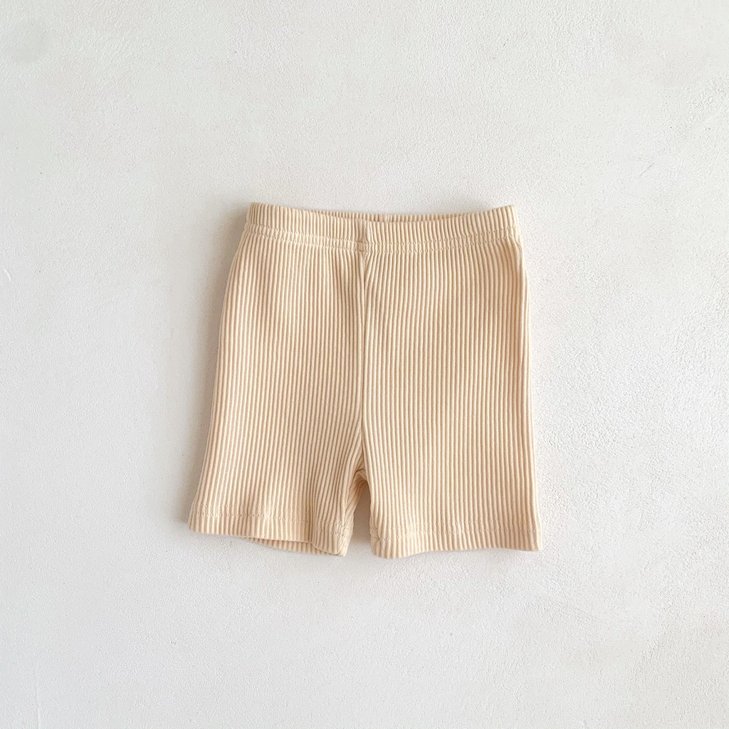 กางเกงเลกกิ้งขาสั้น ผ้าฝ้าย พิมพ์ลายทาง สีพื้น สําหรับเด็กผู้หญิง ผู้ชาย 0-2 ปี