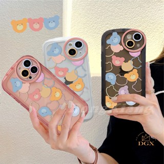 เคสโทรศัพท์มือถือ ยางนิ่ม ใส กันกระแทก ลายหมีน่ารัก หลากสี แฟชั่น สําหรับ iPhone 11 Pro MAX 13 14 XR XS MAX 6 6S 7 8 Plus DGX