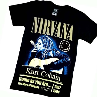 เสื้อยืดคอกลมเสื้อยืดผ้าฝ้าย 15R264 NIRVANA KURT COBAIN มาใหม่ คุณภาพสูงS-4XL