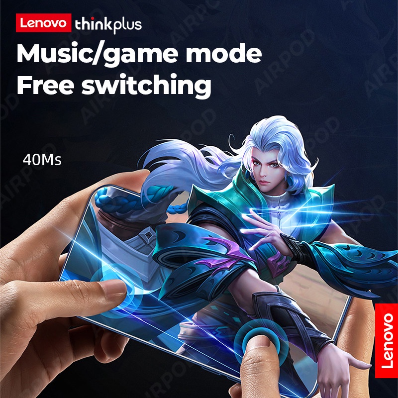 Original Lenovo XT60 หูฟังกีฬาหูฟังไร้สายบลูทูธ 5.3 9D กันน้ําพร้อมไมโครโฟน