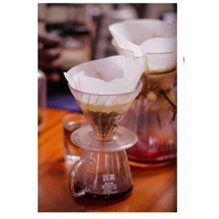 coffee Filter กระดาษฟิลเตอร์กรองกาแฟทรงกรวย 40 แผ่น กระดาษกรองกาแฟ