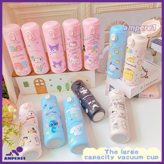 Sanrio Thermos สแตนเลส420Ml ถ้วยน้ำสูญญากาศ Kuromi Cinnamoroll ตุ๊กตาสเตอริโอวัสดุที่ปลอดภัยการ์ตูน Thermos -AME1