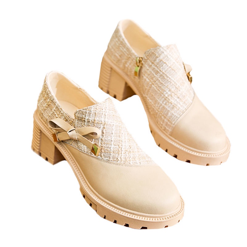 Xiaoxiang สไตล ์ รองเท ้ าผู ้ หญิง 2025 สไตล ์ ใหม ่ รองเท ้ าส ้ นสูง All-Match รองเท ้ าผู ้ หญิงรองเท ้ า Fairy รองเท ้ าหนังขนาดเล ็ ก - รูปที่ 5