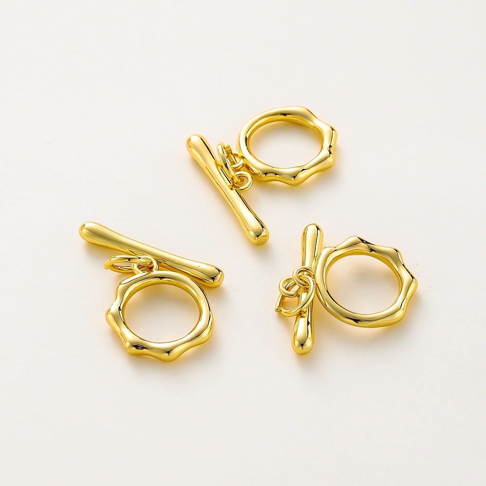 St.kunkka 6 ชิ้น 20 * 23 มม. 18K สีการเก็บรักษา Real Gold OT Buckle Link สําหรับสร้อยข้อมือทํา