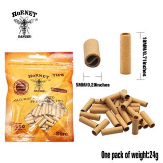 กระดาษโรล Hornet Danger 5 มม. 150 ชิ้น การกรอง Pre Rolled Natural Tips