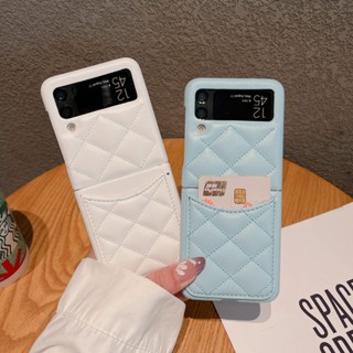 เคสโทรศัพท์มือถือหนัง กันกระแทก พร้อมช่องใส่บัตร สําหรับ Samsung zflip4 5G zflip3