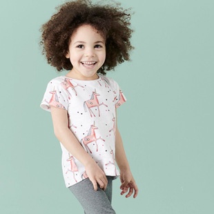 รหัส 5129 เสื้อยืดสีขาวพิมพ์ลายโพนี่ โดย Aosta Betty สําหรับเด็กผู้หญิง
