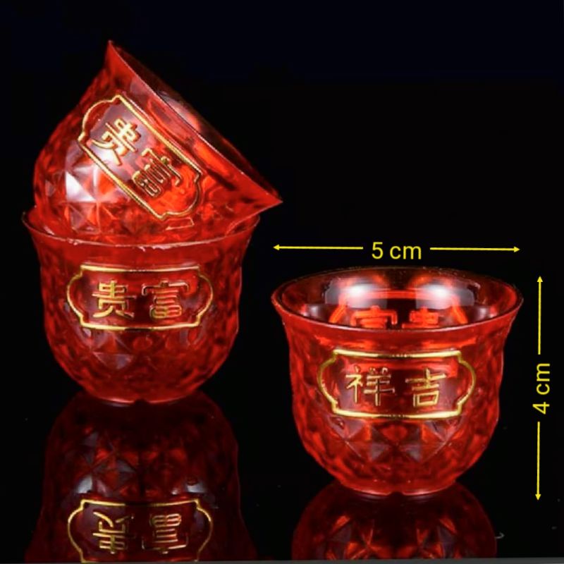 ชุดน้ำชาไหว้เจ้า แก้วน้ำ ถาดถวายพระ ถ้วยน้ำชา3ใบ5ใบพร้อมฐาน งานอคิลิกเกรดA ใช้ดีทนทานไม่แตก  供杯茶杯茶具 - รูปที่ 5